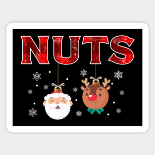 Mens Chest Nuts Matching Funny Christmas Couples Chestnuts Nuts Magnet